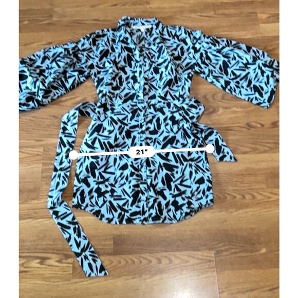 VERONICA BEARD blue mini Samy Printed Shirtdress size 4 - Picture 5 of 11